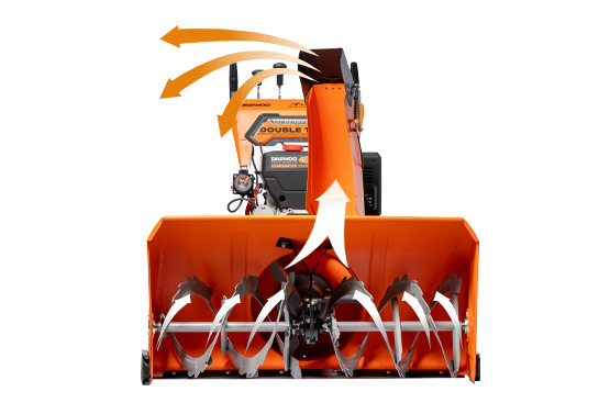 Агрессивные шнеки-ледорубы с легкостью справятся с любым, даже слежавшимся и обледенелым снегом.